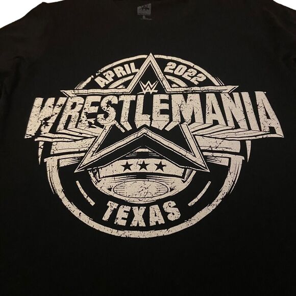 WWE Authentic Wrestlemania April 2022 Texas Long Sleeve T-Shirt Small Slim Fit - Picture 3 of 7